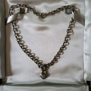 Zales Diamond Heart Link Toggle Necklace